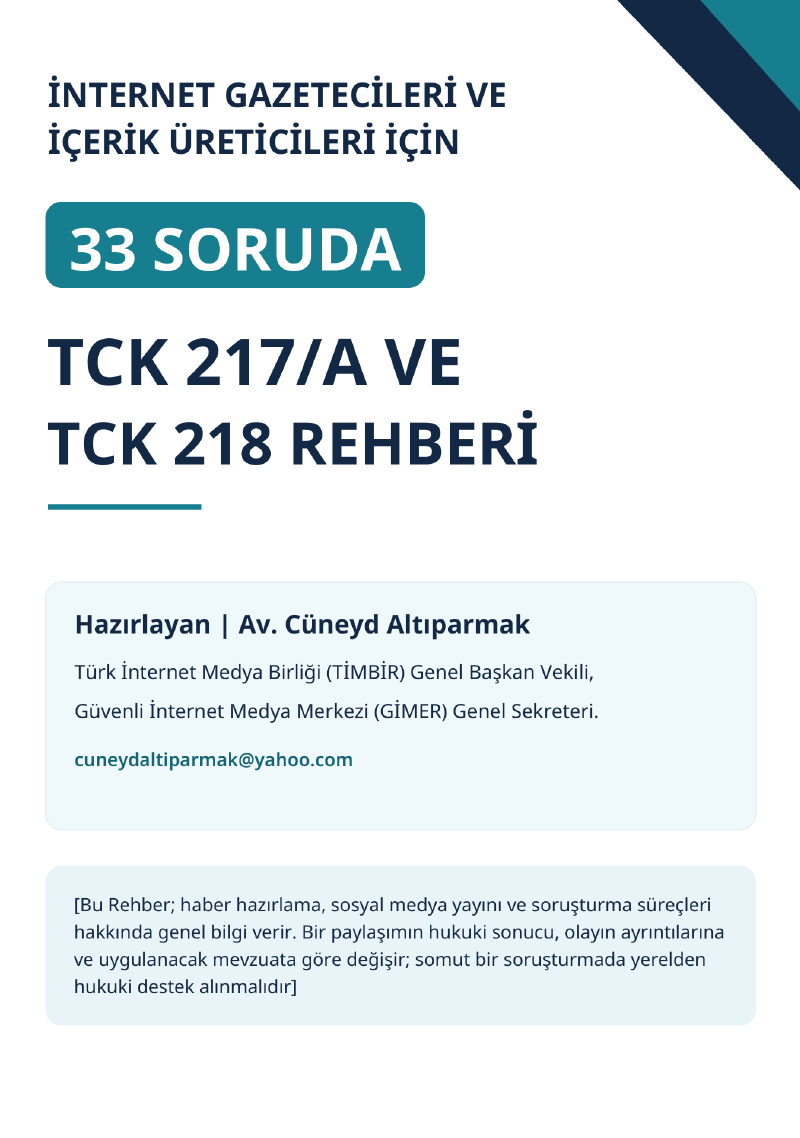 33 Soruda TCK 217/A ve TCK 218 Rehberi kapağı
